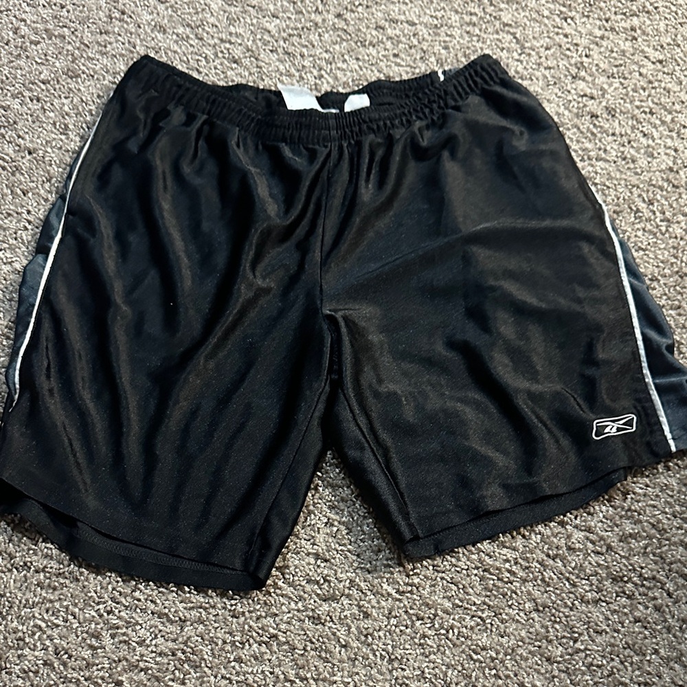 Reebok Men's Black and Gray Athletic Shorts